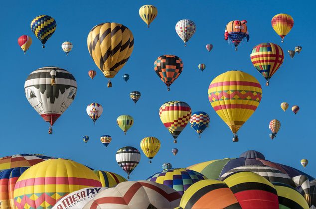 Many Colorfull Hot Air Balloons